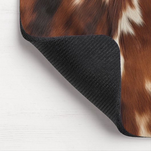 Brown Schwarz-weiß Cowhide Mousepad (Ecke)