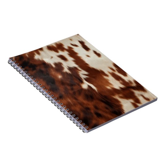 Brown Schwarz-weiß Cowhide Notizblock (Rechte Seite)