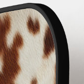 Brown Schwarz-weiß Cowhide Pickleball Schläger (Linke Seite)