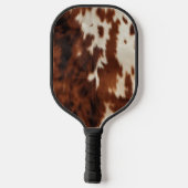 Brown Schwarz-weiß Cowhide Pickleball Schläger (Rückseite)