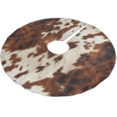 Brown Schwarz-weiß Cowhide Polyester Weihnachtsbaumdecke (Schrägansicht)