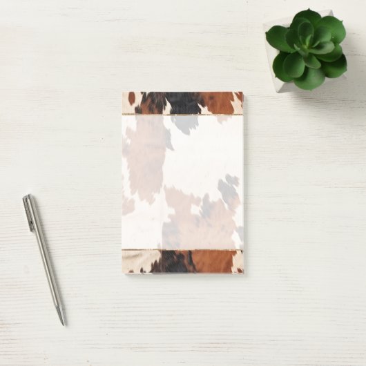 Brown Schwarz-weiß Cowhide Post-it Klebezettel (Büro)
