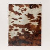 Brown Schwarz-weiß Cowhide Puzzle (Vertikal)