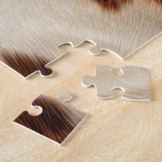 Brown Schwarz-weiß Cowhide Puzzle (Seite)