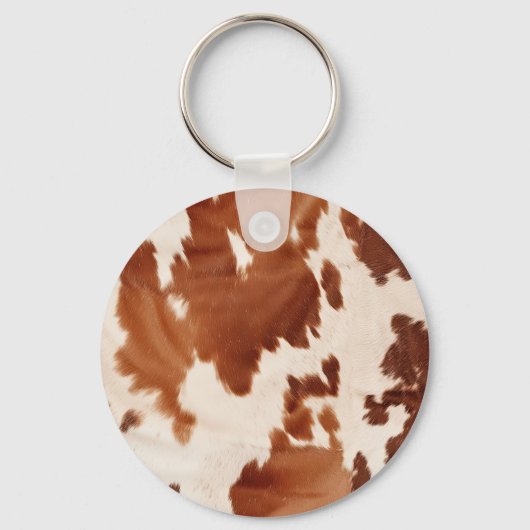Brown Schwarz-weiß Cowhide Schlüsselanhänger (Rückseite)