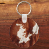 Brown Schwarz-weiß Cowhide Schlüsselanhänger (Rückseite)