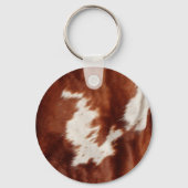 Brown Schwarz-weiß Cowhide Schlüsselanhänger (Rückseite)