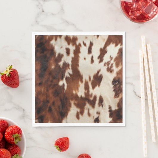 Brown Schwarz-weiß Cowhide Serviette (Beispiel)