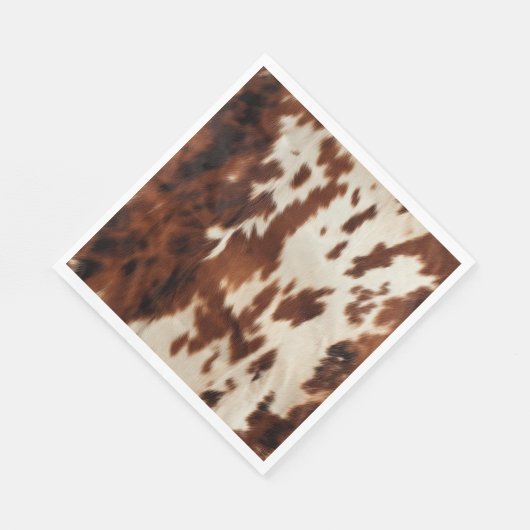 Brown Schwarz-weiß Cowhide Serviette (Ecke)