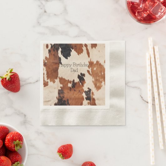 Brown Schwarz-weiß Cowhide Serviette (Beispiel)