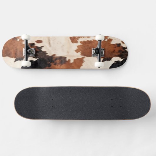 Brown Schwarz-weiß Cowhide Skateboard (Horizontal)