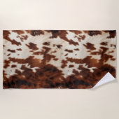 Brown Schwarz-weiß Cowhide Strandtuch (Vorderseite)