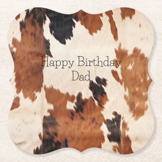 Brown Schwarz-weiß Cowhide Untersetzer (Vorderseite)