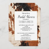 Brown Schwarz-weiß Imitats Cowhide Einladung (Vorne/Hinten)