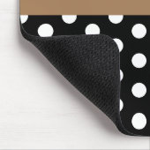 Brown Schwarz-weiß Polka Dot Monogram Mouse Pad Mousepad (Ecke)