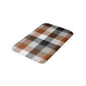 Brown Schwarz-weiß Twill Gingham Design Badematte (Schrägansicht)