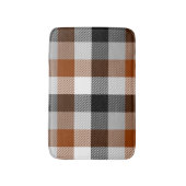 Brown Schwarz-weiß Twill Gingham Design Badematte (Vorderseite Vertikal)