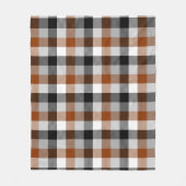 Brown Schwarz-weiß Twill Gingham Design Fleecedecke (Vorderseite)