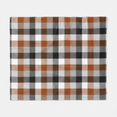Brown Schwarz-weiß Twill Gingham Design Fleecedecke (Vorderseite (Horizontal))