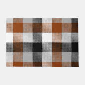 Brown Schwarz-weiß Twill Gingham Design Fußmatte (Vorderseite)