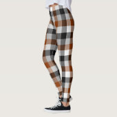 Brown Schwarz-weiß Twill Gingham Design Leggings (Links)