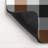 Brown Schwarz-weiß Twill Gingham Design Mousepad (Ecke)