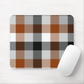 Brown Schwarz-weiß Twill Gingham Design Mousepad (Mit Mouse)