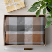 Brown Schwarz-weiß Twill Gingham Design Seidenpapier (Geschenk)