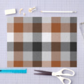 Brown Schwarz-weiß Twill Gingham Design Seidenpapier (Handwerk)