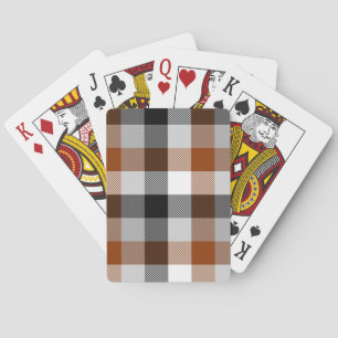 Brown Schwarz-weiß Twill Gingham Design Spielkarten