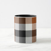 Brown Schwarz-weiß Twill Gingham Design Tasse (Zentrum)