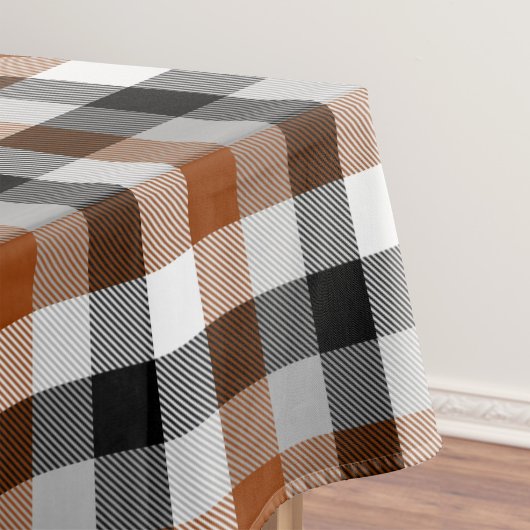 Brown Schwarz-weiß Twill Gingham Design Tischdecke