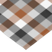 Brown Schwarz-weiß Twill Gingham Design Tischdecke (Schrägansicht)