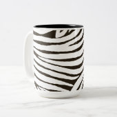 Brown Schwarz-weiß Zebra Print Zweifarbige Tasse (Vorderseite Links)