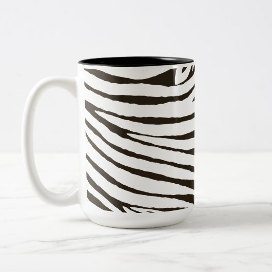 Brown Schwarz-weiß Zebra Print Zweifarbige Tasse (Links)