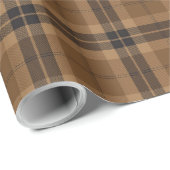 Brown schwarzer Tartan kariertes schottisches Geschenkpapier (Rolleneckpunkt)