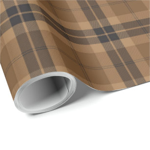Brown schwarzer Tartan kariertes schottisches Geschenkpapier