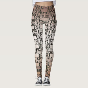 Brown-Schwarzes, das abstrakte Muster-Leggings Leggings