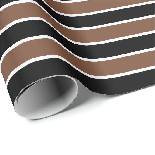 Brown, Schwarzweiss-Streifen Geschenkpapier (Rolleneckpunkt)
