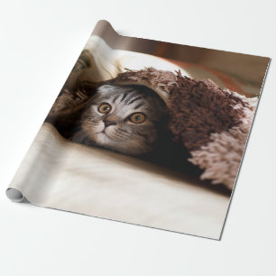 BROWN SCOTTISH FOLGE IN BROWN THICK-PILE BLANKET GESCHENKPAPIER