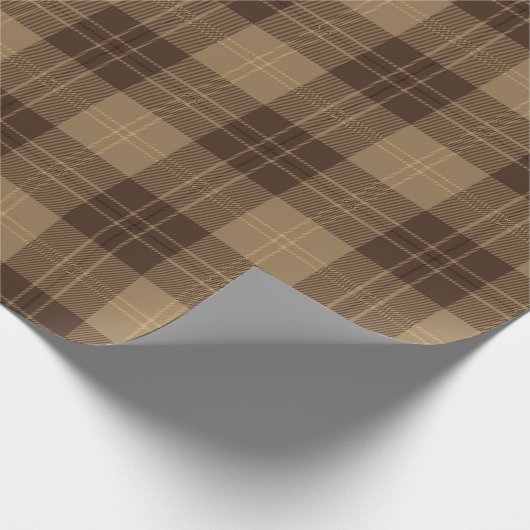 Brown Scottish Tartan Kariert Pattern Geschenkpapier (Ecke)