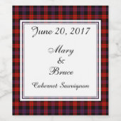 Brown Scottish Wedding Wine Label Weinetikett (Einzelnes Label)