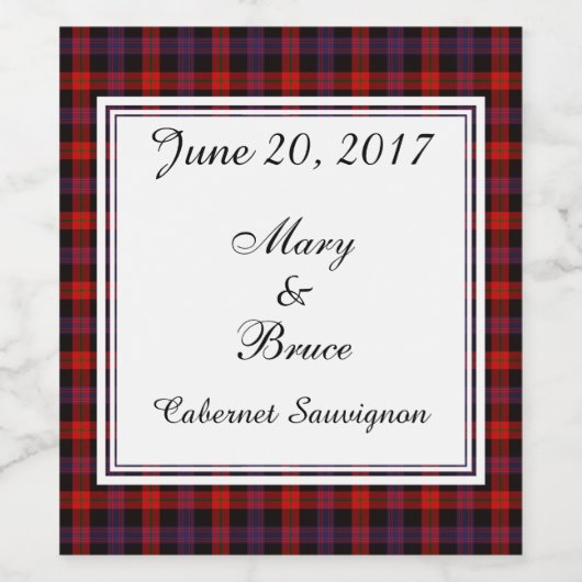 Brown Scottish Wedding Wine Label Weinetikett (Einzelnes Label)
