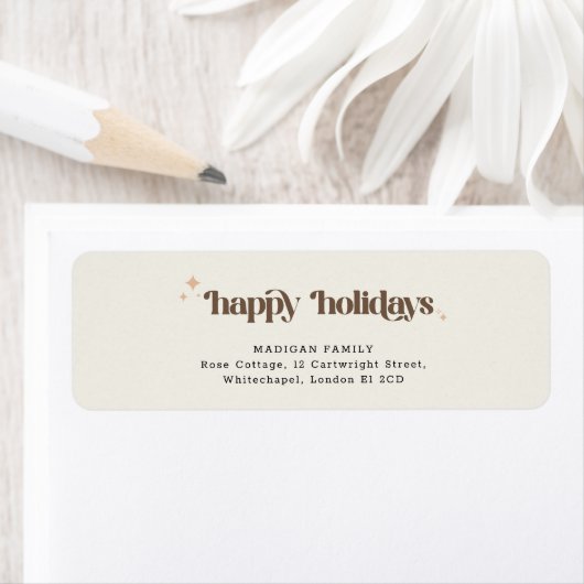 Brown Script Christmas Holiday Return Address (Insitu)