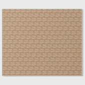 Brown Script Merry Christmas Wrapping Paper Geschenkpapier (Flach)