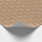 Brown Script Merry Christmas Wrapping Paper Geschenkpapier (Ecke)