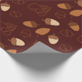Brown Seamless Wrapping Paper: Fall Hazelnut Leaf Geschenkpapier (Ecke)
