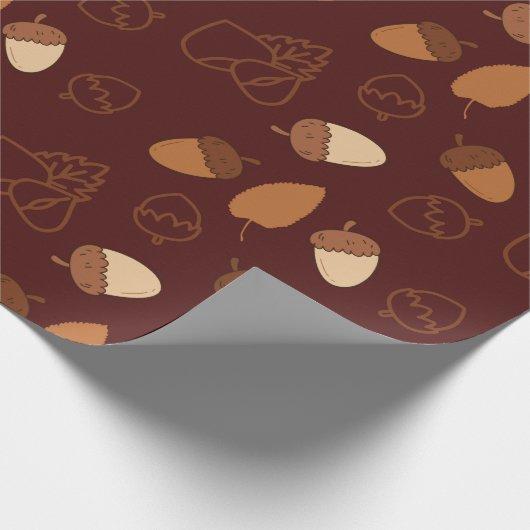 Brown Seamless Wrapping Paper: Fall Hazelnut Leaf Geschenkpapier (Ecke)