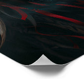 Brown Shaman Maske mit Federn und rotem Poster (Ecke)