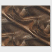 Brown Shiny Imitats Leather Geschenkpapier (Flach)